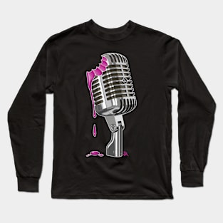 Bite the Microphone Pink Long Sleeve T-Shirt